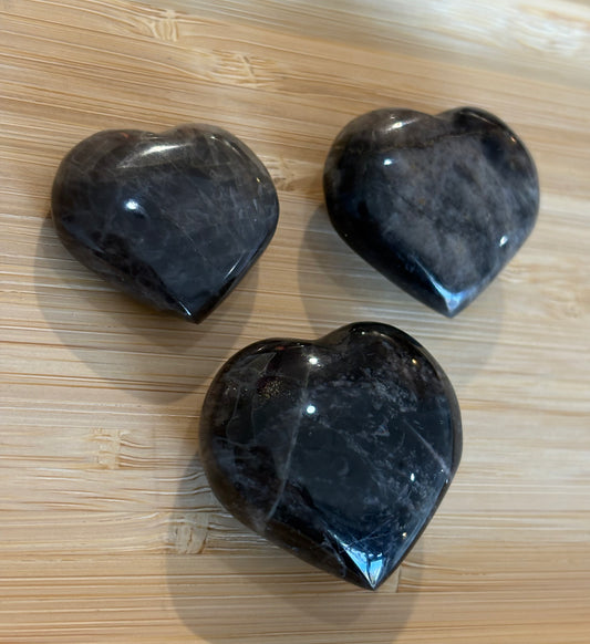 Black Moonstone Heart