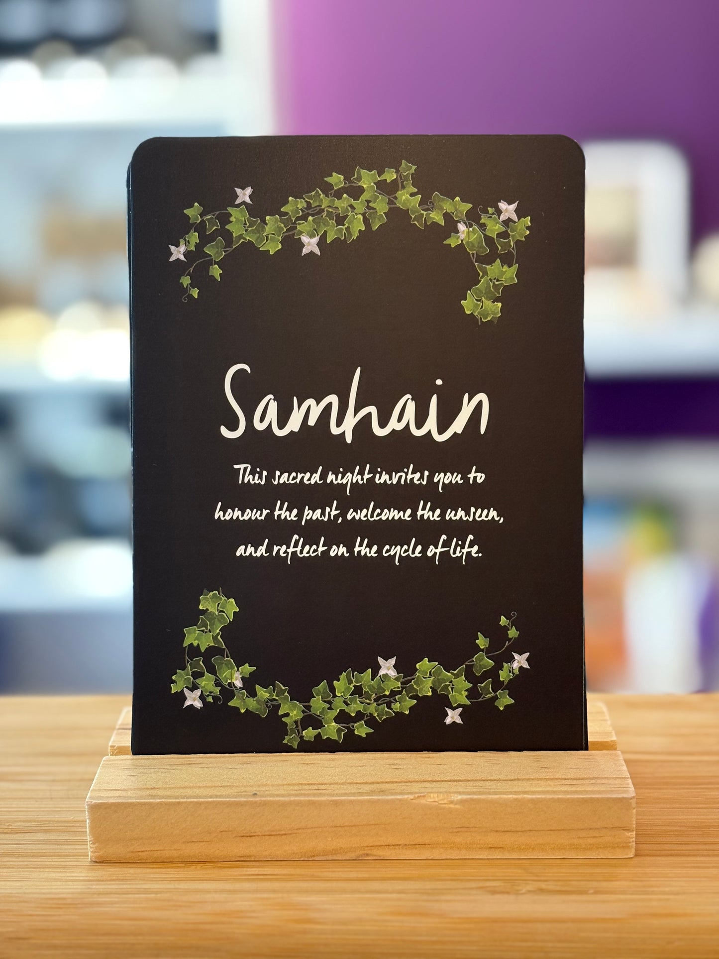 Wheel of the Year Altar Cards (with Wooden Stand)