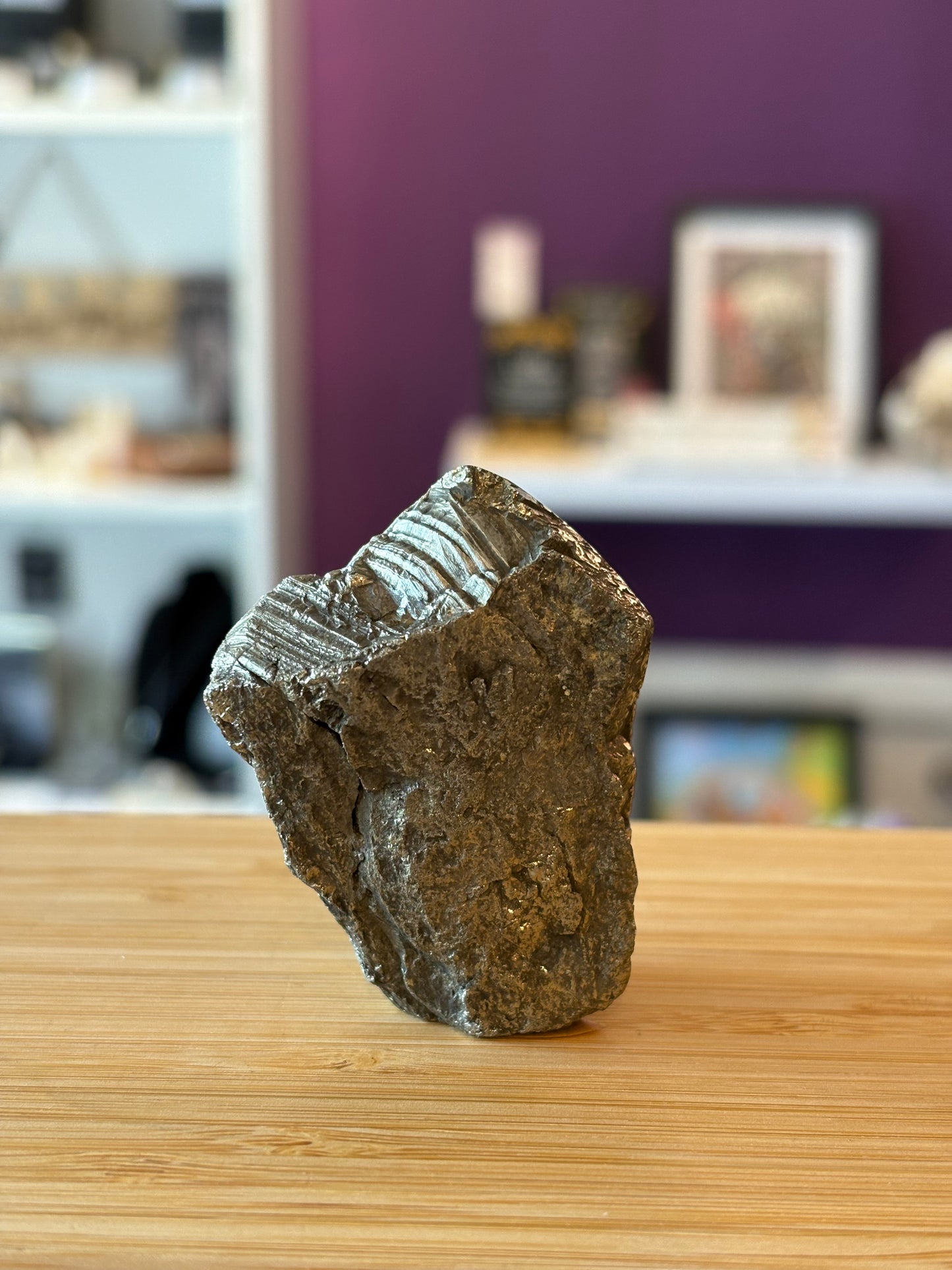 Pyrite Freeform - half polished, half raw