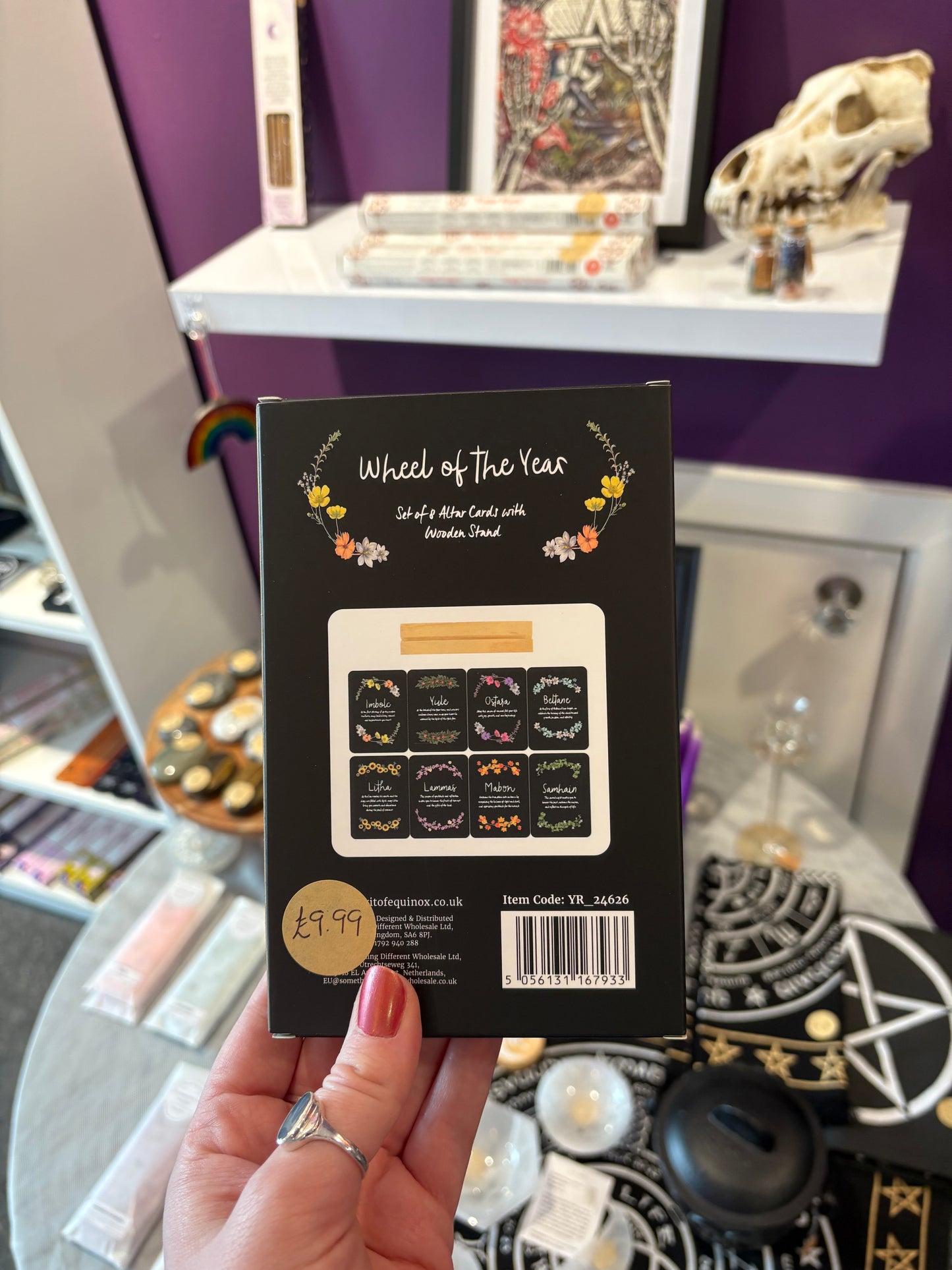 Wheel of the Year Altar Cards (with Wooden Stand)