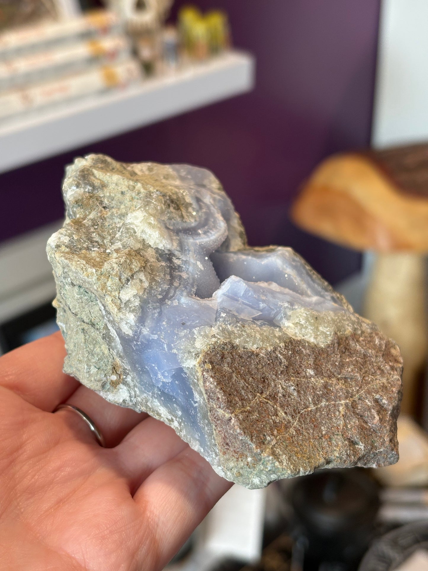Blue Lace Agate Druzy Geod