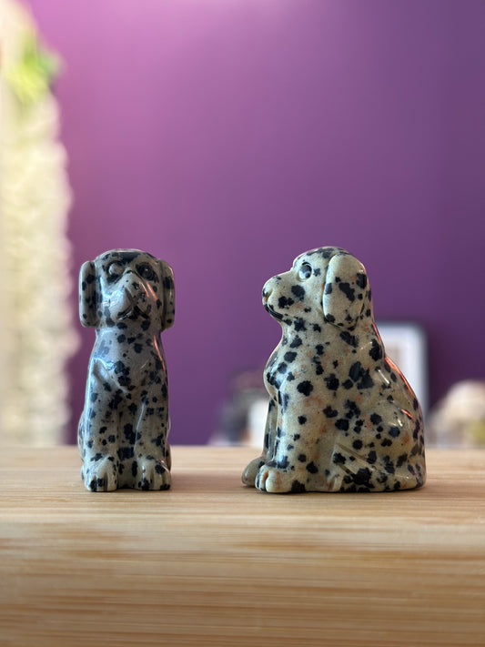 Dalmatian Jasper Dog Carving