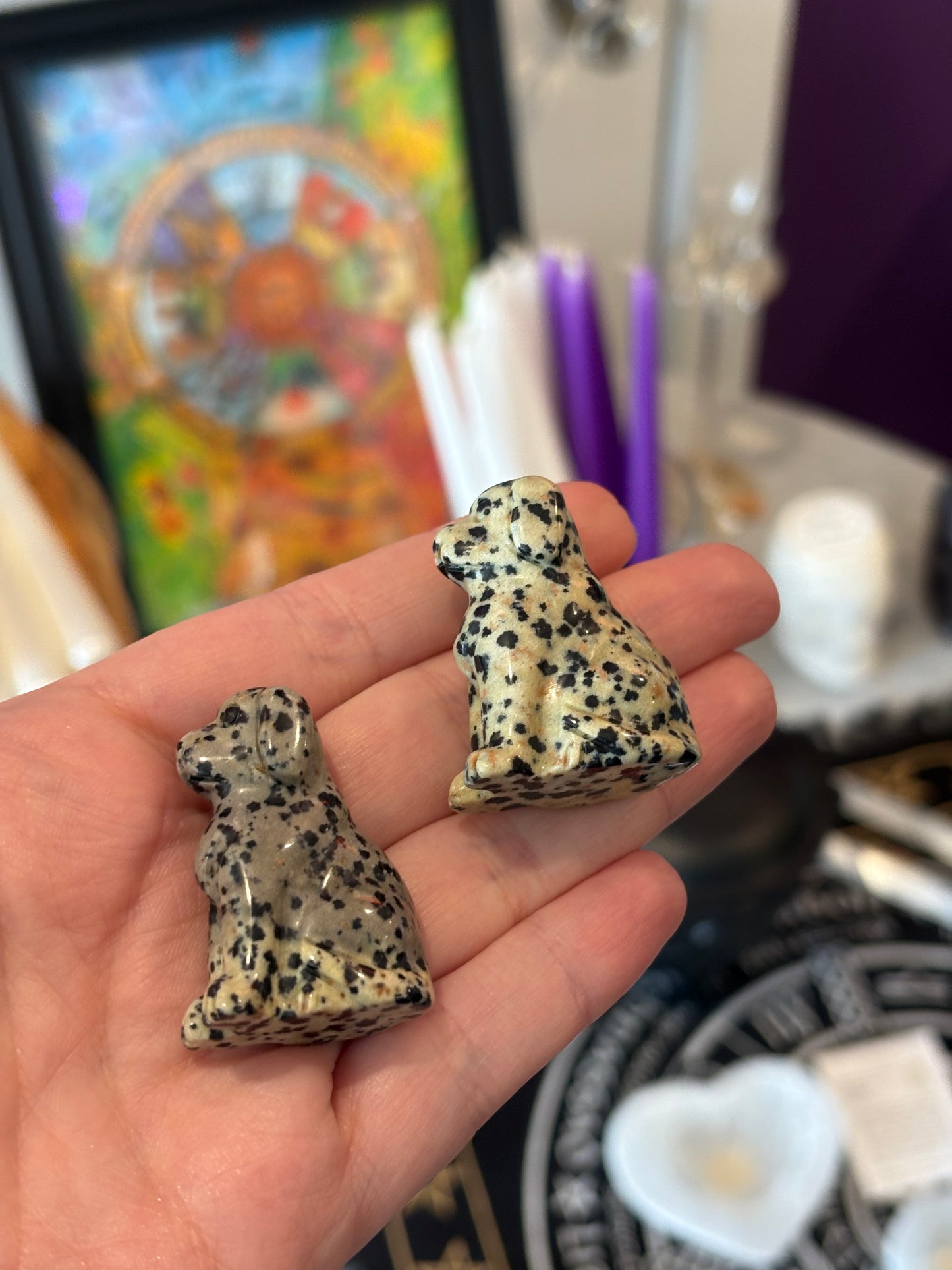 Dalmatian Jasper Dog Carving