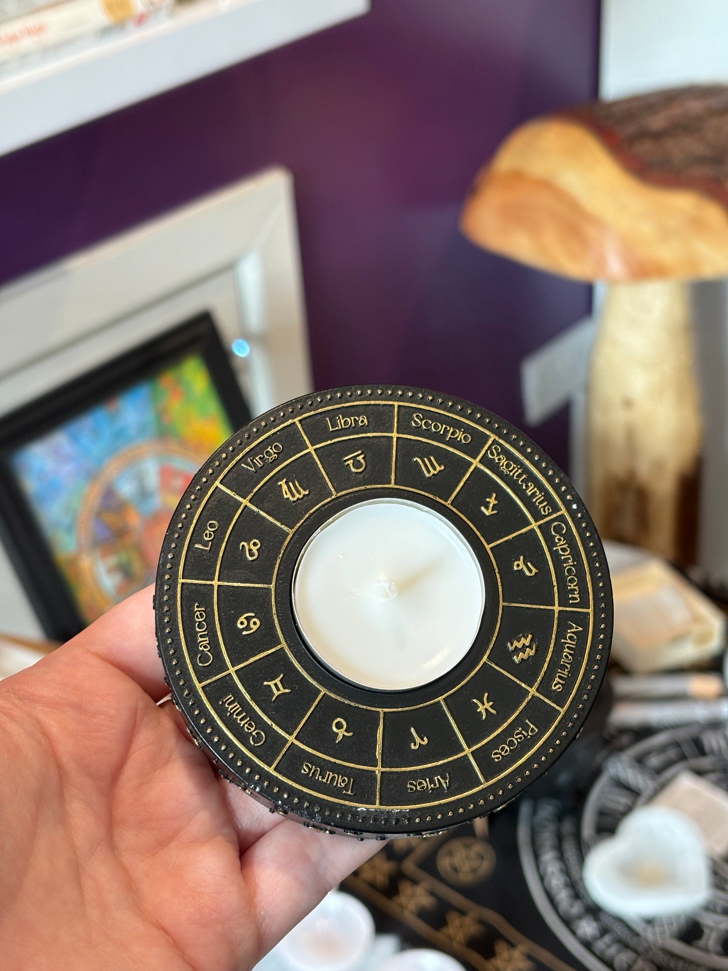 Astrology Wheel Tealight Holder