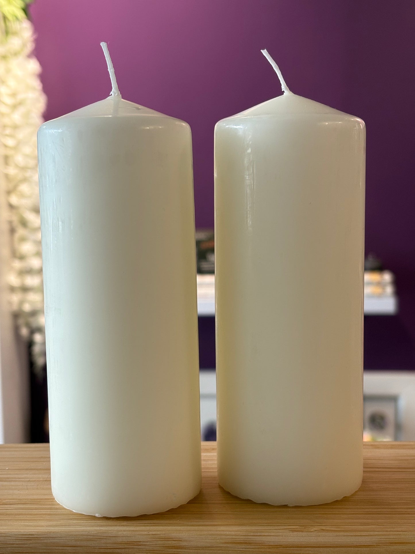 White Pillar Candle - 6cm x 15cm
