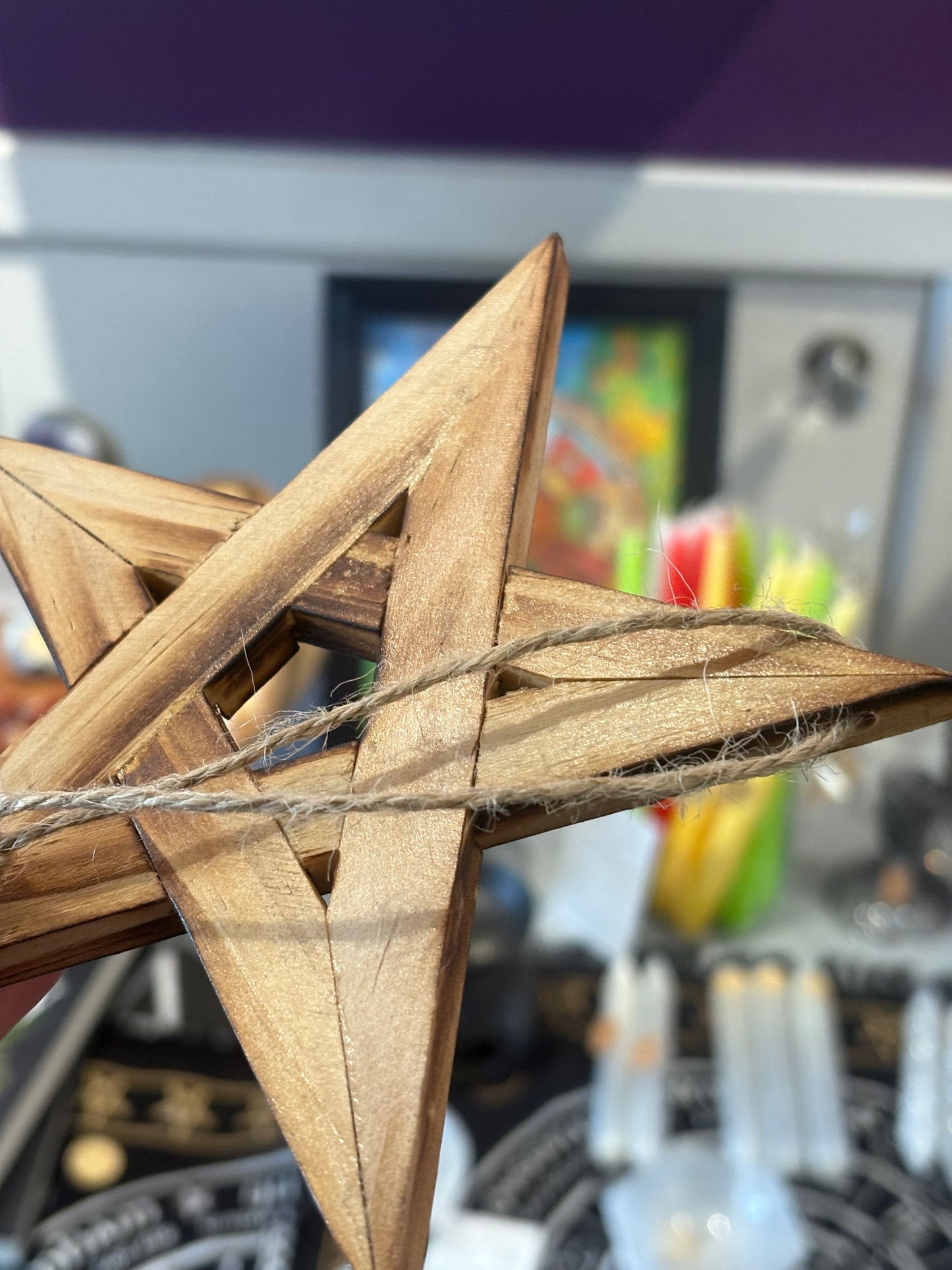 Rustic Hanging Wooden Star