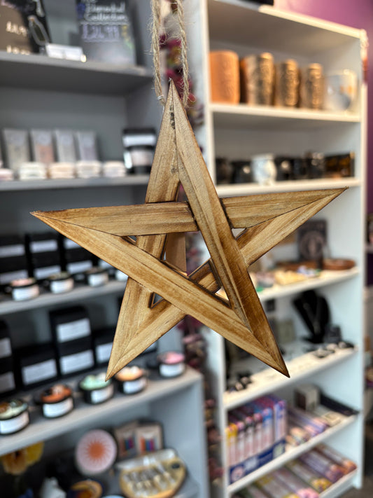 Rustic Hanging Wooden Star