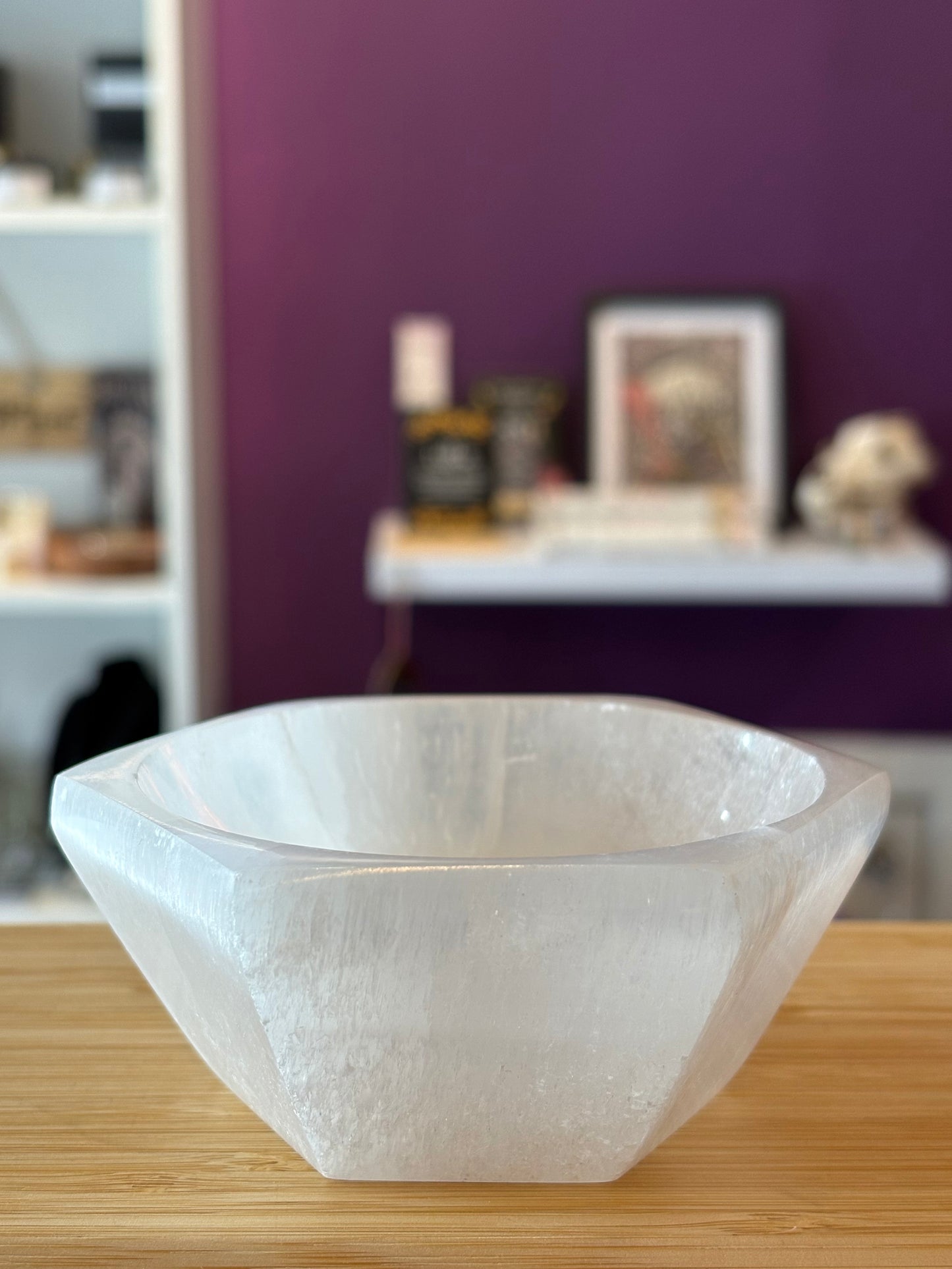 Selenite Bowl - Hexagonal