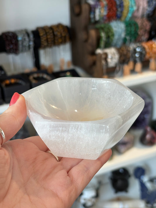 Selenite Bowl - Hexagonal