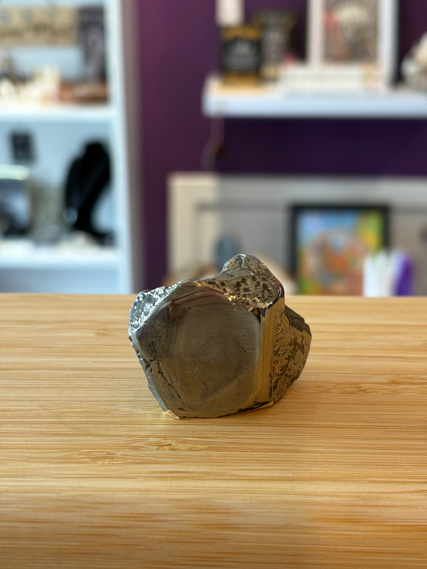 Pyrite Freeform - half polished, half raw