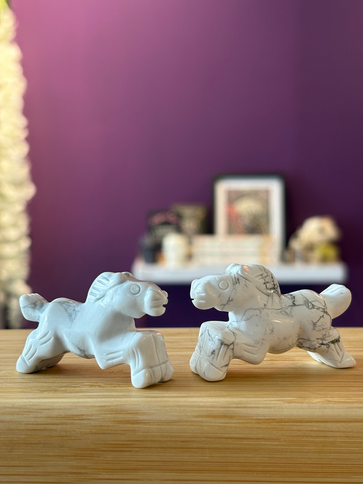 White Howlite Horse Carving