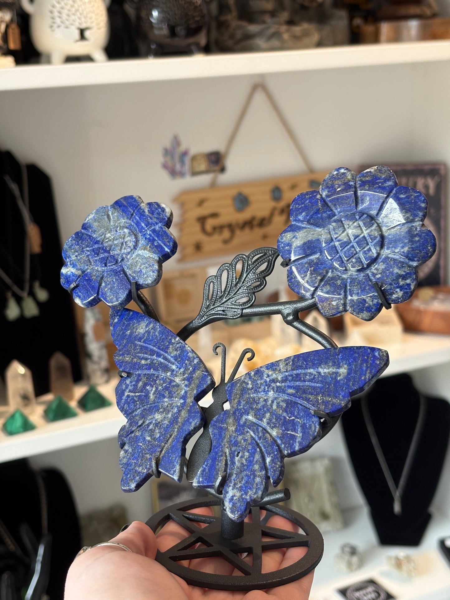 Lapis Lazuli Butterfly Set (with Stand)