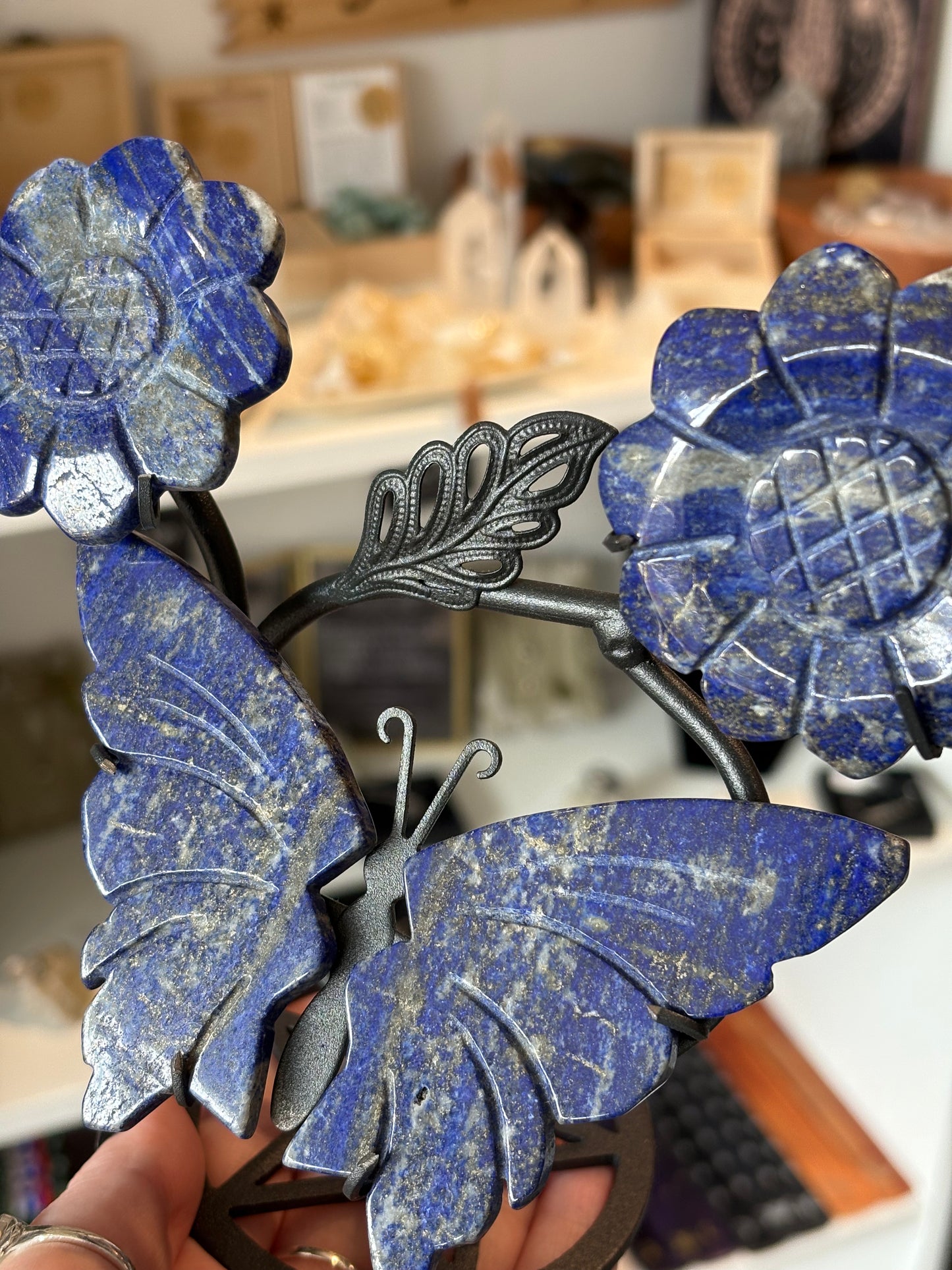 Lapis Lazuli Butterfly Set (with Stand)