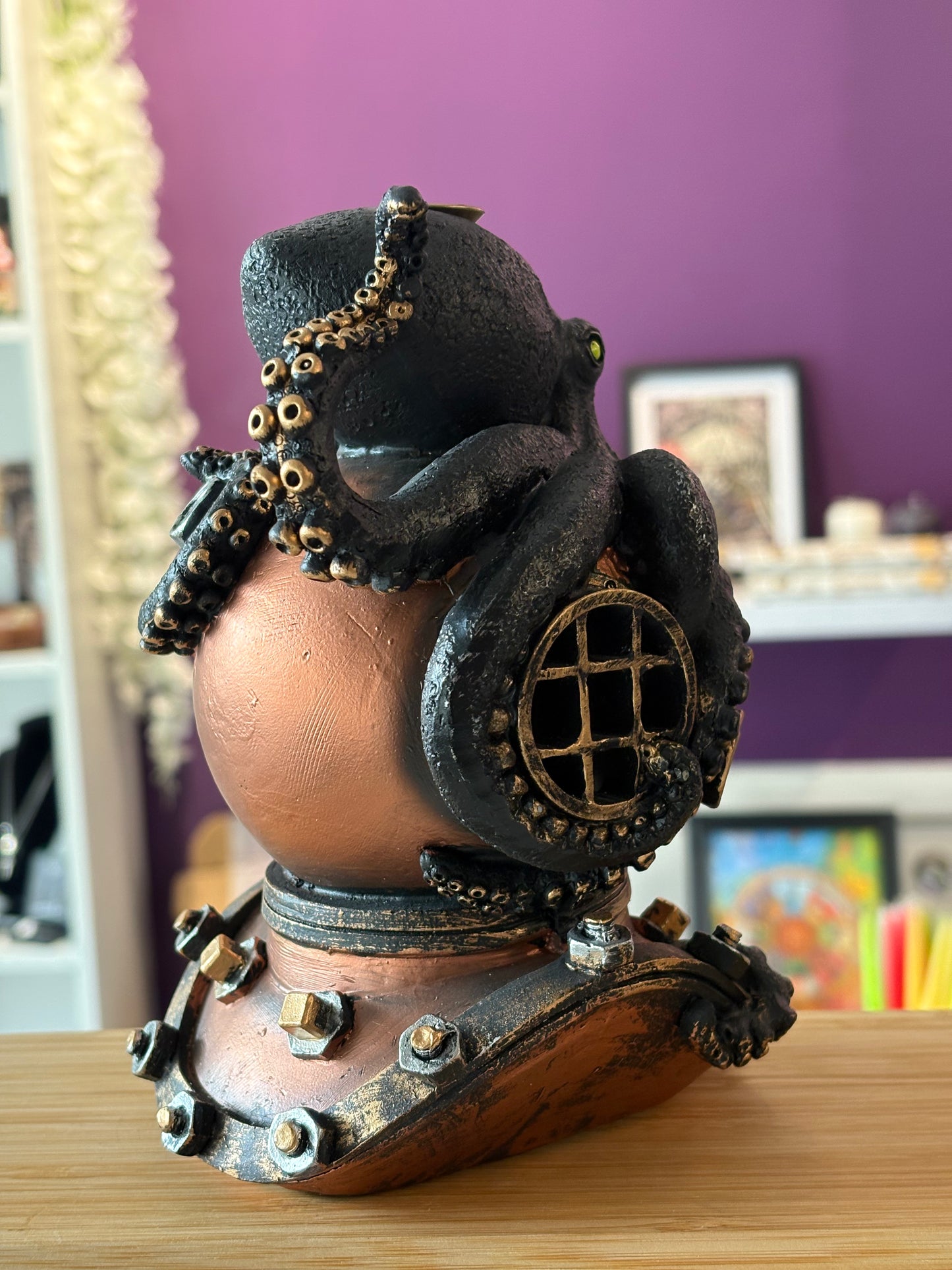 Gothic Octopus on Diver’s Helmet Backflow Burner
