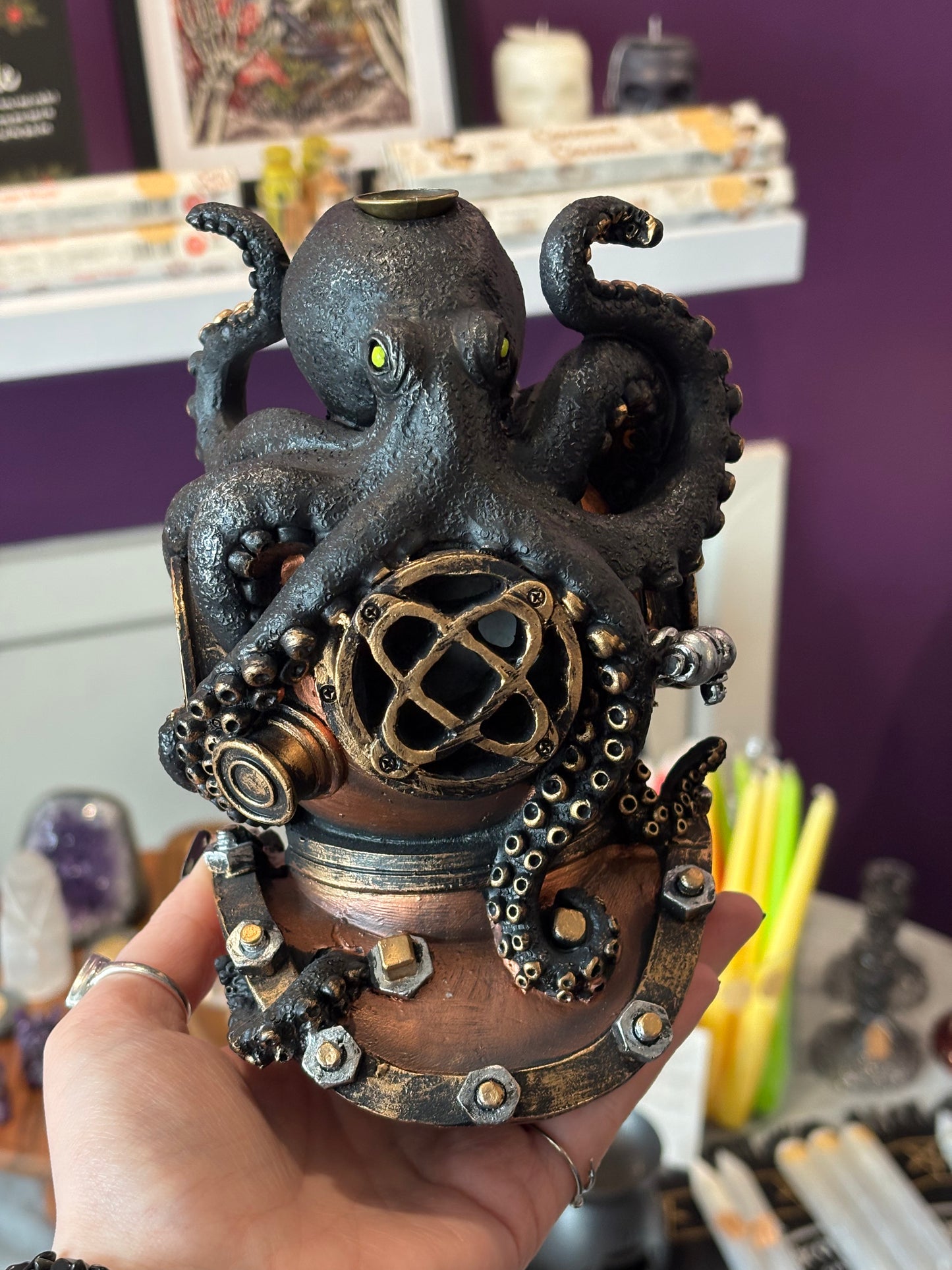Gothic Octopus on Diver’s Helmet Backflow Burner