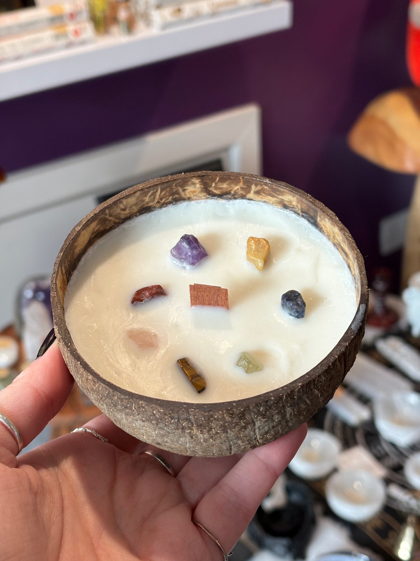 Natural Coconut Shell Chakra Candle