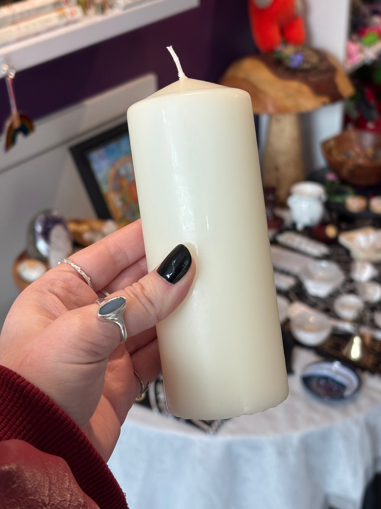 White Pillar Candle - 6cm x 15cm