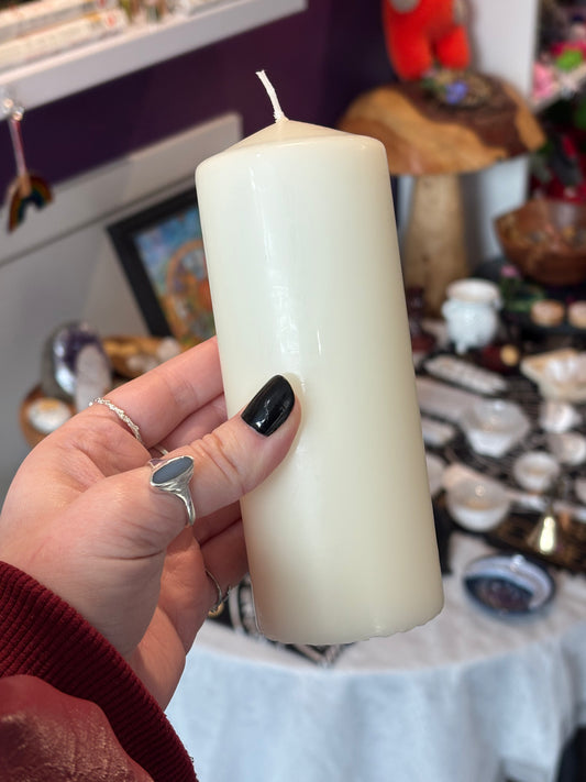 White Pillar Candle - 6cm x 15cm