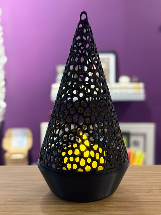 Christmas Tree Electric Tea Light Holder - Black