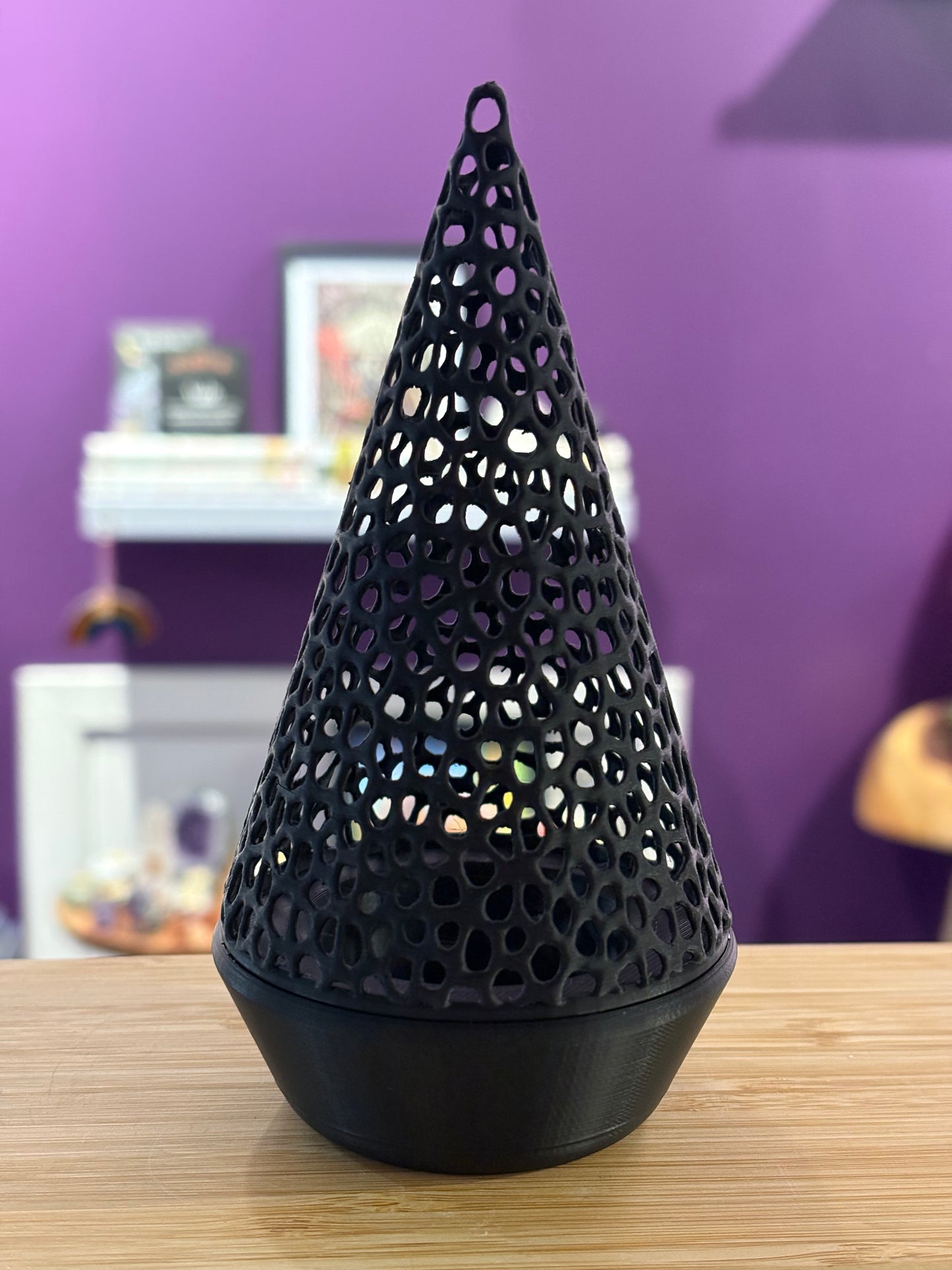 Christmas Tree Electric Tea Light Holder - Black