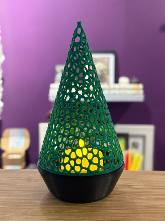 Christmas Tree Electric Tea Light Holder - Green