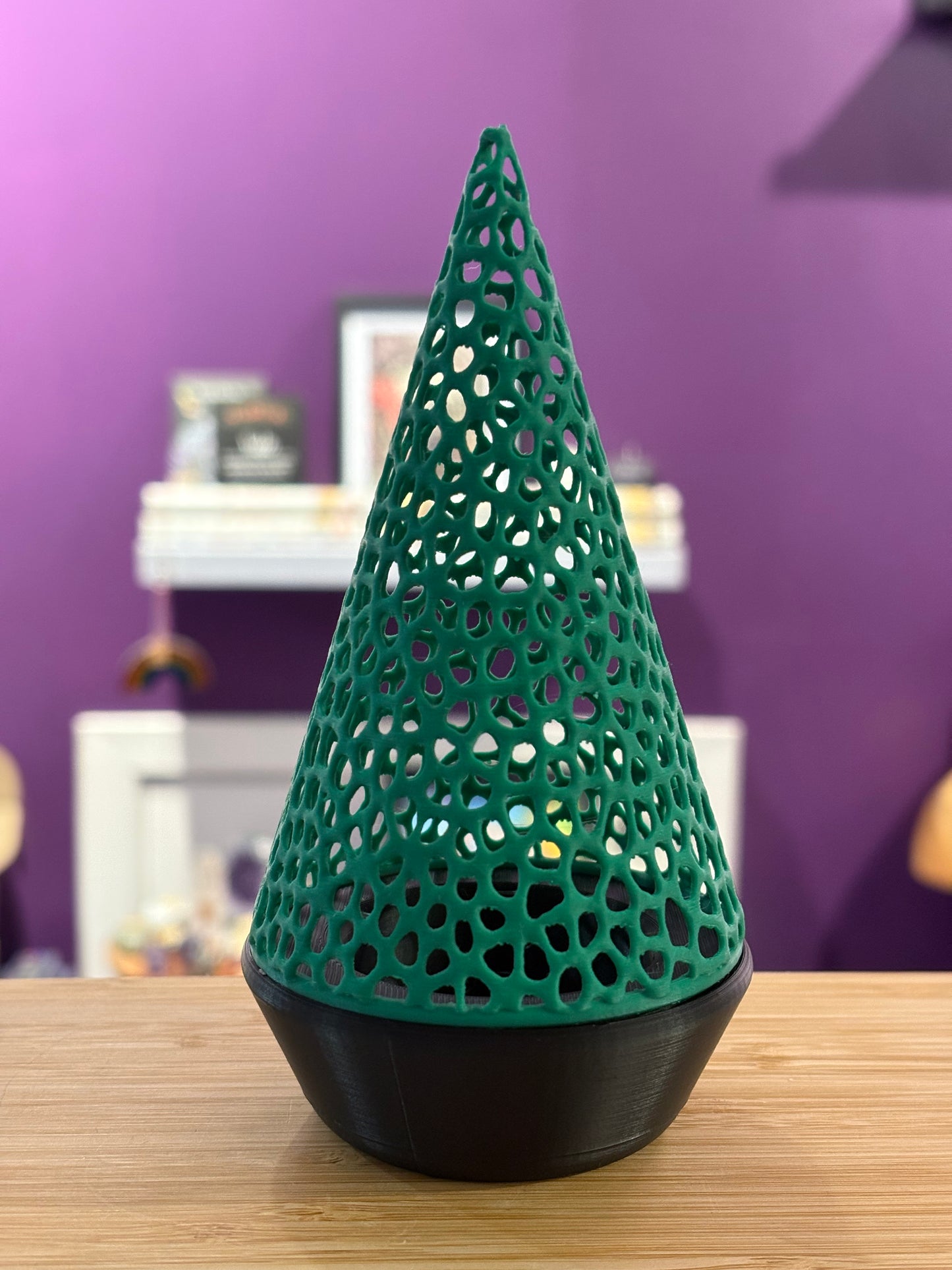 Christmas Tree Electric Tea Light Holder - Green