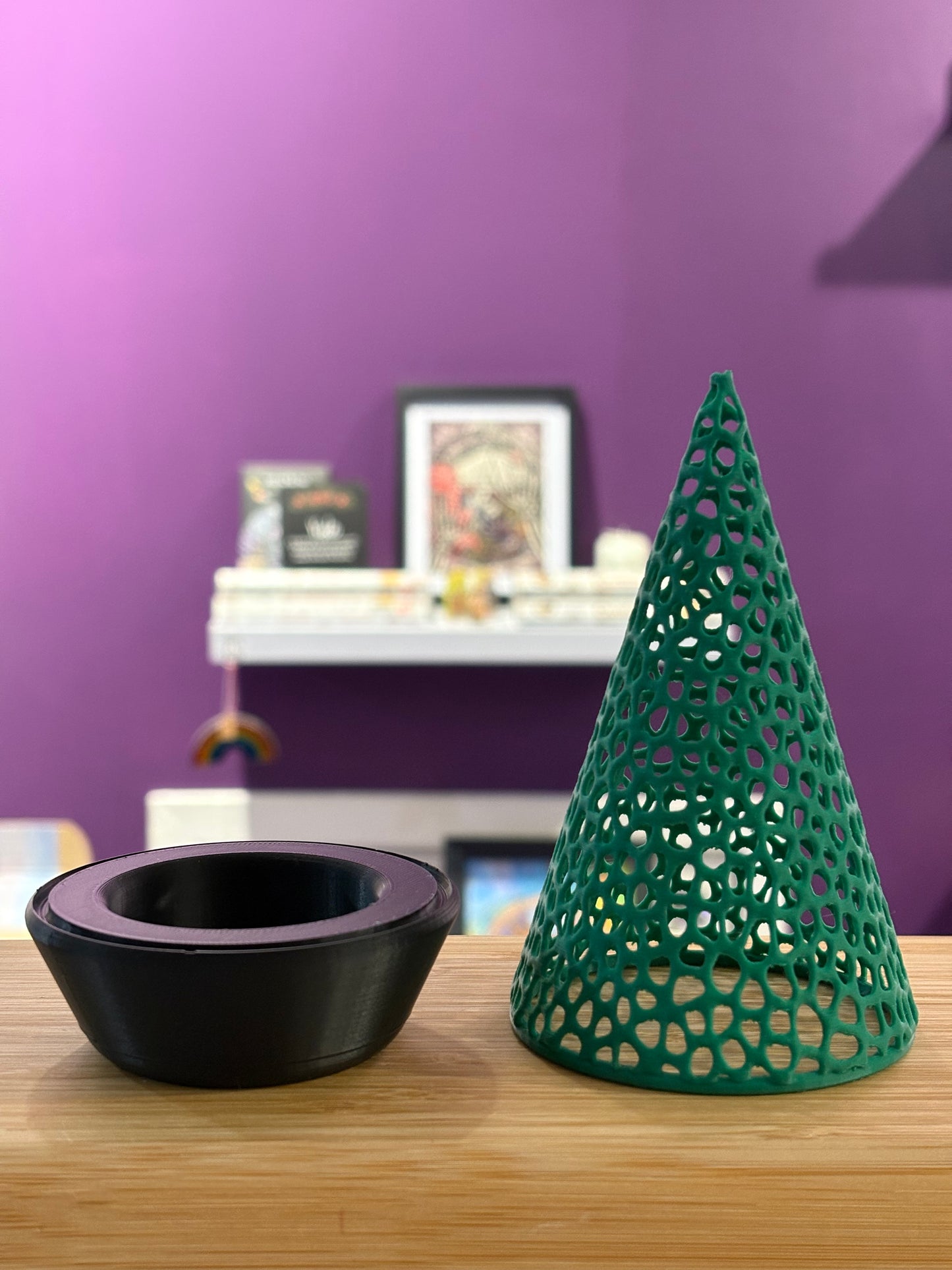 Christmas Tree Electric Tea Light Holder - Green