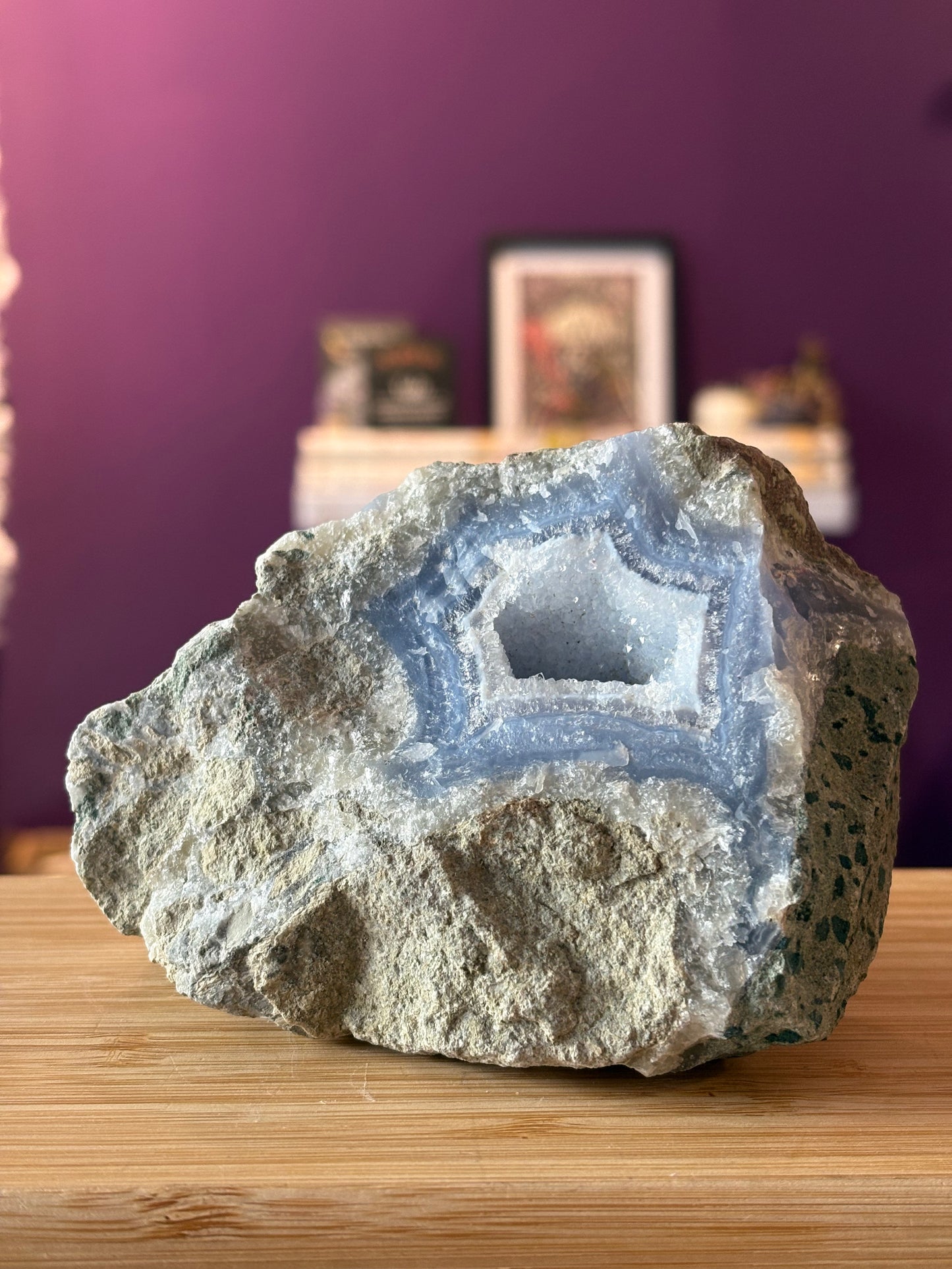 Blue Lace Agate Druzy Geod