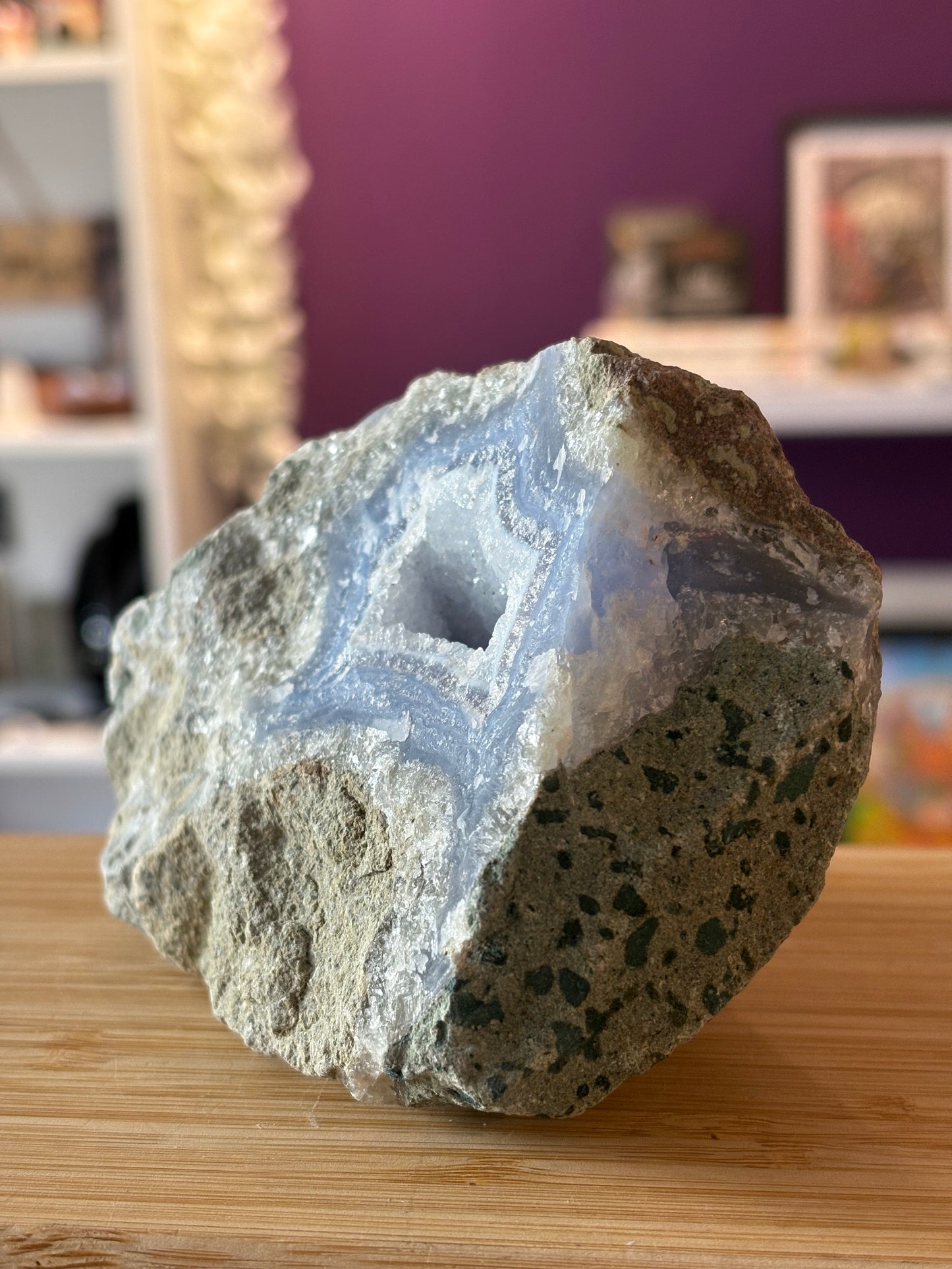 Blue Lace Agate Druzy Geod